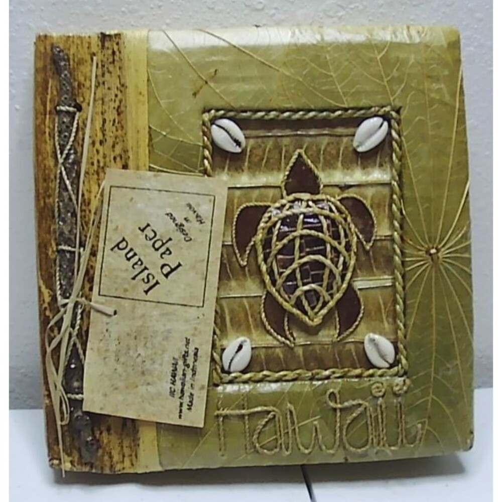 Island Paper Handmade Natural Paper Bamboo Banana Leaves Boho Turtle Photo Album